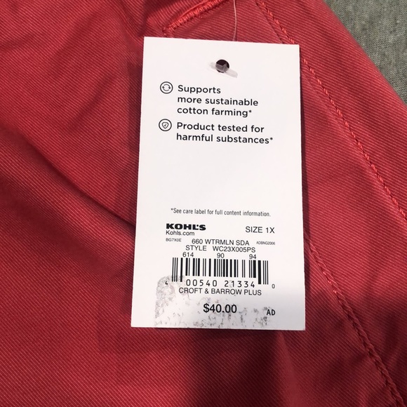 NWT Croft and Barrow Watermelon color Skirt Sz 1X - Picture 4 of 4